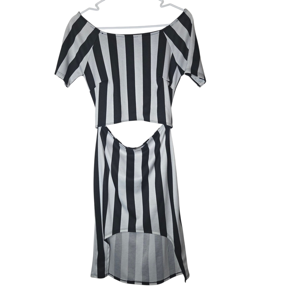 Striped Black and White Midi Dress Halloween Costume